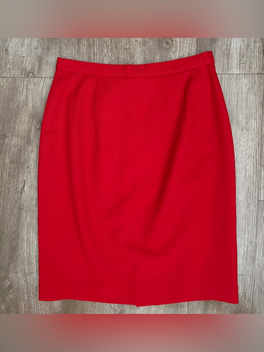 Vintage Pendleton Red 100% Virgin Wool Workwear Office Pencil Skirt Size 8 Petit